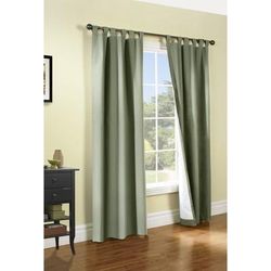 Wide Width Weathermate Room Darkening Tab Top Curtain Panel Pair by Thermalogic in Sage (Size 40" W 95" L)