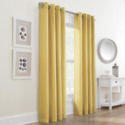 Wide Width Harmony Light Filtering Grommet Curtain Panel by Habitat™ in Yellow (Size 52" W 63" L)