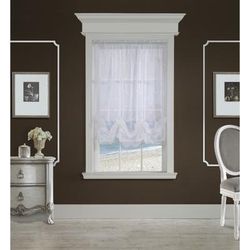 Wide Width Hathaway Sheer Rod Pocket Curtain Panel by Habitat™ in White (Size 54" W 84" L)