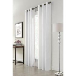 Wide Width Weathermate Room Darkening Grommet Curtain Panel Pair by Thermalogic in White (Size 80" W 84" L)