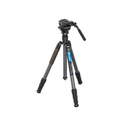 Leofoto LX-254CT/BV-5B Reversible Travel Tripod w/ Bino Fluid Head Kit Black LX-254CT+BV-5B