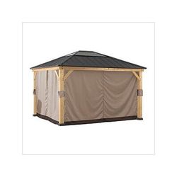 Sunjoy Group Universal Curtains and Mosquito Netting for 11 ft. x 13 ft. Wood Gazebos