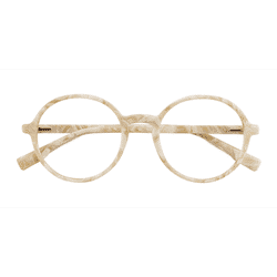 Unisex s round Marble White Acetate Prescription eyeglasses - Eyebuydirect s Amaranth