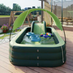 Piscine gonflable automatique pour enfants, 2.1/2.6/3.1m, avec modifications canales, pare-soleil pliant pour bébé, jardin
