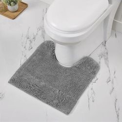 Granada Collection 100% Cotton 20" X 20" Contour Bath Rug by Brylane Home in Gray