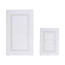 Hotel Collection 100% Cotton 2 Piece (17" X 24" | 24" X 40") Bath Rug Set by Brylane Home in White Ivory