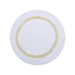 Hotel Collection 100% Cotton 30" Round Bath Rug by Brylane Home in White Ivory