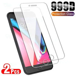 2Pcs 999D Protection Glass For Apple iPhone 7 8 6 6S Plus Tempered Screen Protector iPhone 5 5S 5C