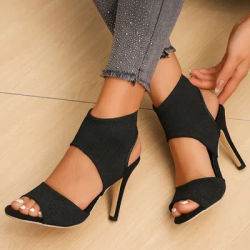 Sandales à talons hauts pour femmes, chaussures d'été de luxe, sexy, à la mode, respirantes