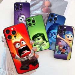 Disney Inside Out 2 Joy Cute For iPhone 15 14 13 12 11 XS XR X 8 7 SE Pro Max Plus Mini Black Cover Phone Case