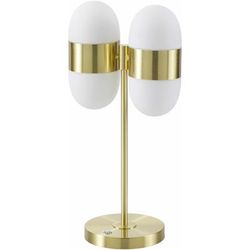 Wellerlooi 25"H x 10"W x 7"D Modern Metallic Gold/White/Black Table Lamp - Boutique Rugs