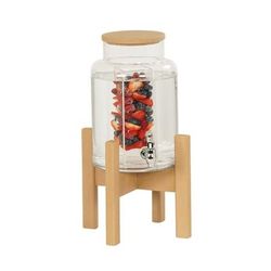 Cal-Mil 23444-2INF-122 2 gal Beverage Dispenser w/ Infuser - Acrylic Container, Brown Base