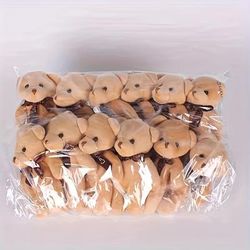 TEMU 10pcs Mini Teddy Bear Plush Toys - Soft Pp Fabric, Perfect For Gift Bags & Pendants