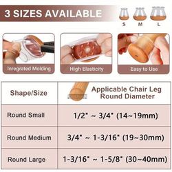 TEMU 20-pack Upgraded 360° Coverage Silicone Chair Leg Protectors With Polished - Durable And Reliable Furniture Cups For Noise Reduction And Floor Protection