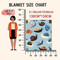 TEMU Cozy Snail Flannel Throw Blanket - Soft, Warm & Versatile For , Sofa, Office Bed, Camping - Gift Idea