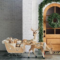 Ellesmere Metallic Deer Collection - Sleigh with Toys - Frontgate - Outdoor Christmas Decor