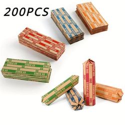 TEMU 100/200pcs, Organize Your Coins With Our Assorted Bundle Of Flat Striped Coin Wrappers - Perfect For Banks, Supermarkets, And More