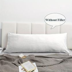 TEMU 1pc Plain Brushed Long Pillowcase (without Pillow Core), Soft Breathable Body Pillow Covers, Premium Quality Envelope Pillow Protector For Bedroom Sofa Home Decor