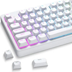 XVX Horizon Line Pudding Keycaps White Keycaps for Mechanical Keyboard Shine Through PBT Key Cap Set 117 Keys