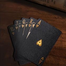 TEMU Black Playing Cards, Waterproof Playing Cards & Flexible Cards With Box, Great For Party, /thanksgiving Day/christmas Gift