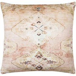 Techa 20" Square Traditional Rust/Medium Gray/Medium Brown/Light Gray/Black/Mustard Outdoor Throw Pillow - Boutique Rugs