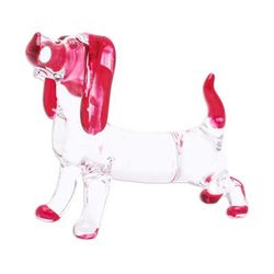 Passion Beagle,'Handblown Glass Beagle Dog Figurine in Red'