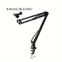 TEMU 1pc Cantilever Desktop Holder + Pan + Mobile Phone Clip Set In Individual Packaging