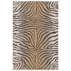 Carmel Zebra Indoor/Outdoor Area Rug Sand by Brylane Home in Sand (Size 7'10" SQ)