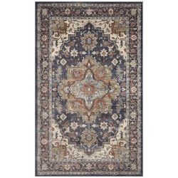Ariana Heriz Indoor Area Rug Clay by Brylane Home in Navy (Size 7'10"X9'10")