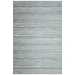 Miranda Tweed Stripe Indoor/Outdoor Area Rug Aqua by Brylane Home in Aqua (Size 1'11"X4'11")