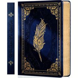 TEMU Vintage Leather Journal For Women, 320 Pages Thick Paper, A5 Hardcover Notebook For Writing, Plain Ruled Executive Diary With Retro Stamping Pattern