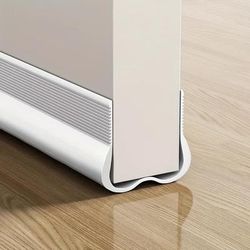 TEMU Pvc Flexible Door Bottom Sealing Strip - Under Door Draft Stopper With Ridged Design, Adhesive Weatherstrip Gasket For Energy , Noise Reduction &