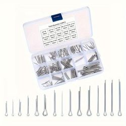 TEMU 150 Piece Stainless Steel Cotter Pin Set, 15 Sizes Cotter Pin Clip Key Fastener Accessory Kit For Automotive, Automobile, Machinery, Truck, Lawn Mower, Small Engine Repair