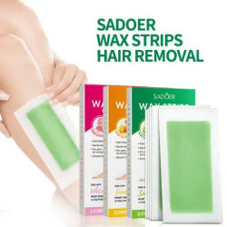 20 Pieces=10 Sheets SADOER Hair Removal Wax Strip Paper Aloe Vera Honey Rose Mild Double-Sided Hair Removing Cream Wax Strips