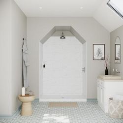 Swan SS-4260 42 x 60 Swanstone Alcove Shower Pan with Center Drain Carrara SF04260MD.221