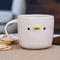 Duck Morning,'Whimsical Handcrafted Ceramic Duck Mug with Glossy Finish'