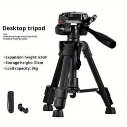 TEMU Newks Mini Tripod For Camera,travel Table Tripod With 3-way Pan/tilt Head 1/4 Inches Quick Release Plate And Bag For Dslr Camera Tripod Carrying Bag