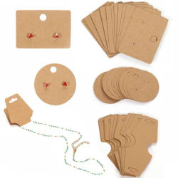 50pcs Kraft Paper Jewelry Card Collection Blank Thicken Cards for Handmade Necklace Bracelet Earrings Packaging Retail Price Tag
