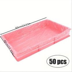 TEMU 50pcs Clear Disposable Cage Liners For Rabbits, Hamsters & Small Pets - Easy Plastic Bags