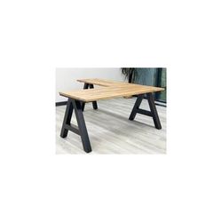 66" x 77" Solid Wood L-Shaped Desk with A-Frame Base