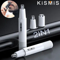 KISMIS 2IN1 USB Rechargeable Trimmer For Nose And Ear Hair Metal Shaver Electric Shaver Trim Nose Hair For Women And Men