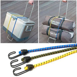 60cm Outdoor Camping Elastic Rubber Tent Rope with Hooks Hiking Travel Luggage Binding Tied Rope Stretch Tent Accessories