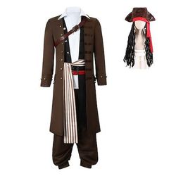 Costumi da pirata Jack Sparrow Costume Cosplay Ali Cosplay for Per uomo Adulti Mascherata Feste