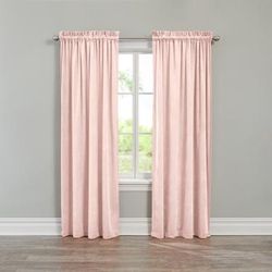 Wide Width BH Studio Velvet Rod-Pocket Panel by BH Studio in Peach (Size 50" W 84" L) Window Curtain