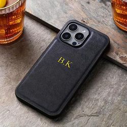 TEMU Customizable Phone Cover For Iphone Models 16, 15, 14, 13, 12, And 11 Pro Max Featuring Personalized And A 3d Letter Design In Leather.