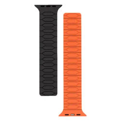 Smartwatch Watchband Black And Orange Silicone Watchband Smartwatch Strap Wrist Fashion Adjustable