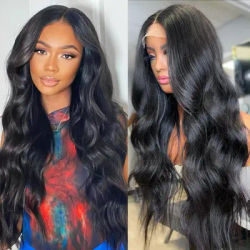 100% Lace Frontal Human Hair Wigs Body Wave 32 34 36 38Inch 13x4 Lace Front Wig Transparent Lace