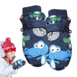 Kids Ski Mittens Windproof Waterproof Ski Mittens Non-Slip Snow Gloves For Running Hiking Walking