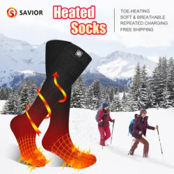 SAVIOR Heated Winter Thermal Heated Socks For Adult Wind Waterproof Rechargeable Battery Warm