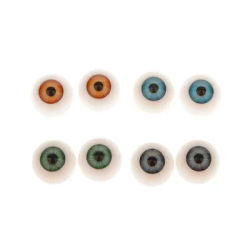 Lot of 8 Half Round Hollow Acrylic Doll Dollfie Eyes Eyeball 20mm DIY Supply